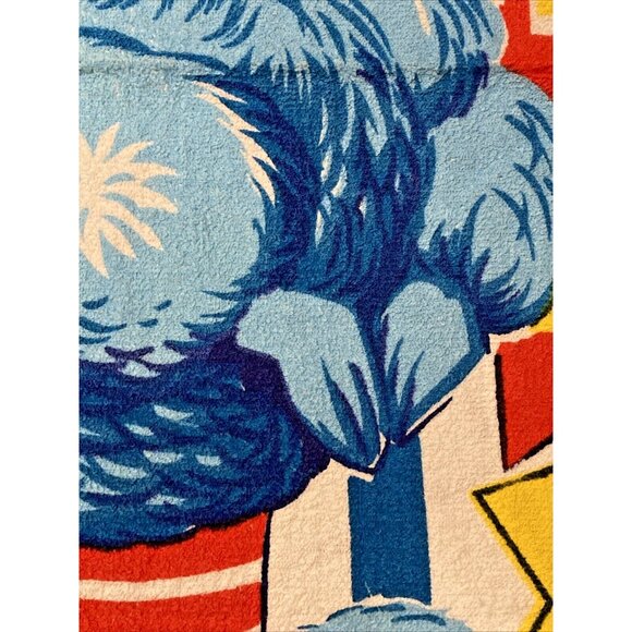 Vintage Caldwell 70's Red Blue Poodle Pup BathTowel Bathroom Decor 53 x 30 - Picture 4 of 12